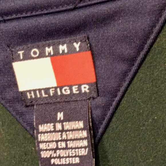 Tommy Hilfiger Men's Jacket Sz Med Green Full Zip Athletic Logos Pockets - Picture 7 of 14